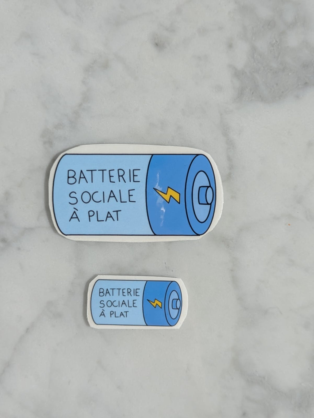Sticker Grand I Batterie sociale à plat